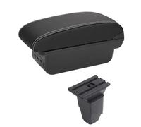 YUQUDGELKY Cabrio Reposabrazos Descansabrazos Central Caja Almacenamiento Consola Accesorios Con Portavasos Puerto USB Para Peugeot 206 207 CC(C-Black white line)