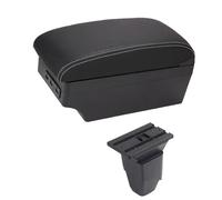 YUQUDGELKY Cabrio Reposabrazos Descansabrazos Central Caja Almacenamiento Consola Accesorios Con Portavasos Puerto USB Para Peugeot 206 207 CC(B-Black white line)
