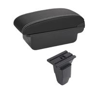 YUQUDGELKY Cabrio Reposabrazos Descansabrazos Central Caja Almacenamiento Consola Accesorios Con Portavasos Puerto USB Para Peugeot 206 207 CC(A-Black white line)