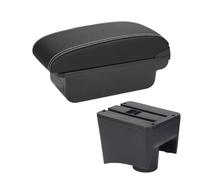 YUQUDGELKY Caja De Almacenamiento Para Reposabrazos De Coche Para VW Para POLO Mk5 6R Para Vento 2012 2013 2014 2015 2016 2017 2018(C3 Negro blanco SIN USB)