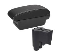YUQUDGELKY Caja De Reposabrazos De Coche Central Almacenar Contenido Caja De Almacenamiento Brazo Para Daihatsu Para Sirion Reposabrazos Para Materia 2007-2015(B3 Negro blanco 3USB)