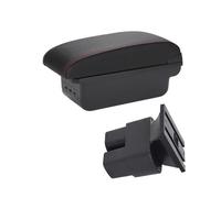 YUQUDGELKY Caja De Reposabrazos De Coche Para N&issan Para NV200 Para Evalia 2019-2016 Caja De Reposabrazos Caja De Almacenamiento(B1 Negro rojo 3USB)
