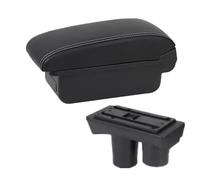 YUQUDGELKY Caja De Reposabrazos Para Citroen C2 C3 Caja De Reposabrazos De Coche Caja De Almacenamiento Central Pieza De Retrofit Interior(A3 Black white NO USB)