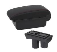 YUQUDGELKY Caja De Reposabrazos Para Citroen C2 C3 Caja De Reposabrazos De Coche Caja De Almacenamiento Central Pieza De Retrofit Interior(A1 Negro rojo SIN USB)