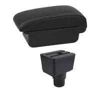 YUQUDGELKY Caja De Reposabrazos Para F&ord Para Ecosport 2018 2019 2020 2021 Reposabrazos Piel Consola Central Almacenamiento USB Accesorio Auto(C1 Línea Blanca)