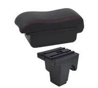 YUQUDGELKY Caja Reposabrazos Auto Para F&ord Para Focus 3 Mk3 2011 2012 2013 2014 2015 2016 2017-2020 Caja Almacenamiento Consola Central(A1 Negro rojo SIN USB)