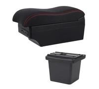 YUQUDGELKY Caja Reposabrazos Auto Para Hyundai Para Elantra Para Touring I30 FD I30cw 2007 2008 2009 2010 2011 Reposabrazos Caja De Almacenamiento(Línea Roja E2)