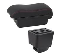 YUQUDGELKY Cajas Reposabrazos Para R&enault Para Captur Kaptur 2018-2021 Kaptur Auto Cuero Apoyabrazos Consola Central Caja De Almacenamiento(C2 Línea roja)