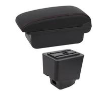 YUQUDGELKY Cajas Reposabrazos Para R&enault Para Captur Kaptur 2018-2021 Kaptur Auto Cuero Apoyabrazos Consola Central Caja De Almacenamiento(Línea Roja B1)