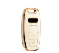 YUQUDGELKY Para A3 A4 B9 A6 A7 4K A8 Para E-tron Q5 Q8 C8 D5 SQ8 Funda de TPU Suave para Llave de Coche(White Gold)