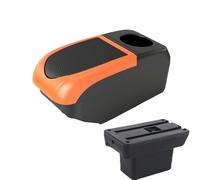 YUQUDGELKY Para Baojun Para Yep Auto Caja Reposabrazos Accesorios Detalles Interiores Caja De Almacenamiento Piezas De Renovación(B2 Orange frame 6USB)