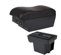 YUQUDGELKY Para C&hevrolet Para NIVA Kit Retrofit Reposabrazos Caja Reposabrazos Auto Caja Almacenamiento Accesorios Interiores Auto Carga USB(A1 Negro rojo 7USB)
