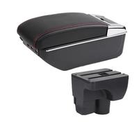YUQUDGELKY Para C&hevrolet Para Sail 3 Para Aveo Descansabrazos Central Auto Caja De Almacenamiento Repuestos Retrofit Accesorios De Auto(D1 línea roja 7USB)