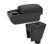 YUQUDGELKY Para C&hevrolet Para Spark Caja Reposabrazos Para C&hevrolet Para Spark 3 III Para Aveo T200 Caja Almacenamiento Auto Portavasos(C1 Negro rojo SIN USB)