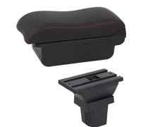 YUQUDGELKY Para C&hevrolet Para Trax Caja De Reposabrazos Para C&hevrolet Para Tracker 2013-2017 Reposabrazos De Piel Consola Central Almacenamiento USB(C2 Línea roja)