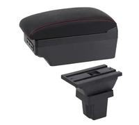 YUQUDGELKY Para C&hevrolet Para Trax Caja De Reposabrazos Para C&hevrolet Para Tracker 2013-2017 Reposabrazos De Piel Consola Central Almacenamiento USB(Línea Roja E1)