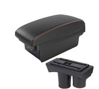 YUQUDGELKY Para Citroën C2 2003 2004 2005 2006 2007 2008 2009 Caja Descansabrazos Almacenamiento Accesorios Interior Con USB(B1 Negro rojo 3USB)