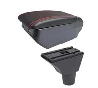 YUQUDGELKY Para Citroen C3 C4 Caja De Brazo Para Citroen C3 C4 Caja De Brazo Auto Caja De Almacenamiento Piezas De Retrofit Interior(H línea roja 4USB)