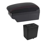 YUQUDGELKY Para Citroen Para Berlingo Reposabrazos Piezas De Retroadaptación Auto Reposabrazos Caja De Almacenamiento Cargador USB Interfaz(Línea Roja E1)