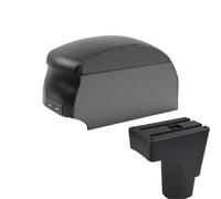 YUQUDGELKY Para Datsun GO Para GO Plus Reposabrazos Central Universal Coche Caja Almacenamiento Portavasos(B1 Black Red double)