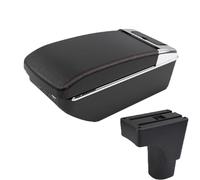 YUQUDGELKY Para Datsun GO Para GO Plus Universal Caja Reposabrazos Central Coche Portavasos(A1 Negro rojo 7USB)