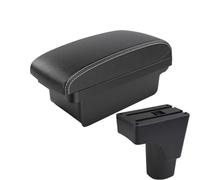 YUQUDGELKY Para Datsun GO Reposabrazos Para Datsun GO Plus Reposabrazos Central Universal Para Coche Caja De Almacenamiento Portavasos(A3 Black white NO USB)