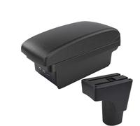 YUQUDGELKY Para Datsun GO Reposabrazos Para Datsun GO Plus Reposabrazos Central Universal Para Coche Caja De Almacenamiento Portavasos(B2 línea negra 3USB)