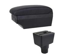 YUQUDGELKY Para F&ord Para Ecosport 2018 2019 2020 2021 Reposabrazos Cuero Reposabrazos Consola Central Almacenamiento Interfaz USB(Línea negra E1)