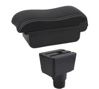 YUQUDGELKY Para F&ord Para Ecosport 2018 2019 2020 2021 Reposabrazos Cuero Reposabrazos Consola Central Almacenamiento Interfaz USB(B2 Línea Blanca)
