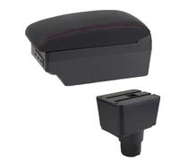 YUQUDGELKY Para F&ord Para Ecosport 2018 2019 2020 2021 Reposabrazos Cuero Reposabrazos Consola Central Almacenamiento Interfaz USB(Línea Roja E1)