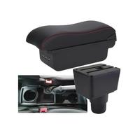 YUQUDGELKY Para F&ord Para EcoSport 2018 2019-2024 Caja De Reposabrazos Auto Caja Almacenamiento Brazo Accesorios Auto Piezas Retrofit(B1 Negro rojo 3USB)