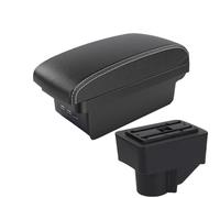 YUQUDGELKY Para F&ord Para Fiesta Caja Descansabrazos Para F&ord Para Fiesta 3 Descansabrazos Auto 2011 2012 2013 2014-2018 Caja Almacenamiento Auto(B3 Negro blanco 3USB)