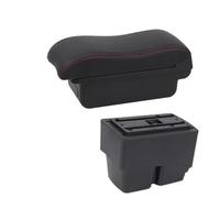 YUQUDGELKY Para F&ord Para Fiesta MK7 2009-2017 Reposabrazos De Auto Caja De Almacenamiento Retrofit Interior Caja De Reposabrazos Central(A1 Negro rojo SIN USB)