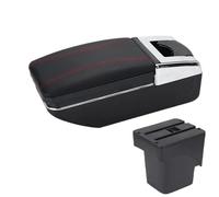 YUQUDGELKY Para F&ord Para Focus 2 Caja De Brazo Para F&ord Para Focus 2 Mk2 2005-2011 Caja De Brazo Auto Caja De Almacenamiento(A1 Negro rojo SIN USB)