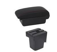 YUQUDGELKY Para F&ord Para Focus 2 Para Focus 2 Mk2 2005 2006 2007 2008 2009 2010 2011 Auto Caja Reposabrazos Caja De Almacenamiento(B1 Negro rojo 3USB)