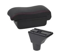 YUQUDGELKY Para FIAT Para PANDA II Reposabrazos Caja Almacenamiento Central Interior Retrofit Carga USB Accesorios Auto(A1 Negro rojo SIN USB)