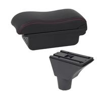 YUQUDGELKY Para FIAT Para PANDA II Reposabrazos Caja Almacenamiento Central Interior Retrofit Carga USB Accesorios Auto(B1 Negro rojo 3USB)