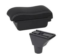 YUQUDGELKY Para FIAT Para PANDA II Reposabrazos Caja Almacenamiento Central Interior Retrofit Carga USB Accesorios Auto(B3 Negro blanco 3USB)