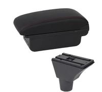 YUQUDGELKY Para Fiat Para Panda Para PANDA II Reposabrazos Auto Portavasos Interfaz USB Interior Tuning Auto(B1 Negro rojo 3USB)