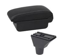 YUQUDGELKY Para Fiat Para Panda Para PANDA II Reposabrazos Auto Portavasos Interfaz USB Interior Tuning Auto(B3 Negro blanco 3USB)