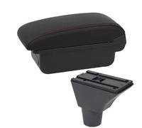 YUQUDGELKY Para Fiat Para Panda Para PANDA II Reposabrazos Auto Portavasos Interfaz USB Interior Tuning Auto(A1 Negro rojo SIN USB)