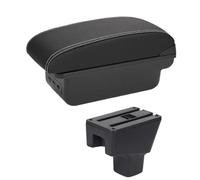 YUQUDGELKY Para Fiat Para Sedici Caja De Descansabrazos Central Almacenar Contenido Caja De Almacenamiento Caja De Descansabrazos Con Portavasos Interfaz USB(B3 Negro blanco 3USB)