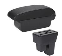 YUQUDGELKY Para Fit Jazz 2 2008 2009 2010 2011 2012 2013 Caja De Descansabrazos Auto Caja De Almacenamiento Para Brazo Accesorios Auto(C3 Negro blanco SIN USB)