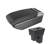 YUQUDGELKY Para Fit Para Jazz 2 2008 2009 2010 2011 2012 2013 Caja De Reposabrazos Caja De Almacenamiento Accesorios Coche(B3 Black white NO USB)