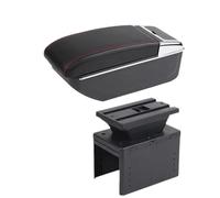 YUQUDGELKY Para Hyundai Para I20 2021 2022 2023 2024 Caja De Reposabrazos Piezas De Interior Caja De Almacenamiento Accesorios De Coche(B línea roja SIN USB)