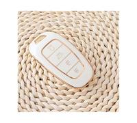 YUQUDGELKY Para Hyundai Para Tucson Para Sonata Para Solaris Para Hybrid Para Nexo Para Santafe Funda Llave Coche TPU Carcasa Protectora(White gold)
