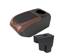 YUQUDGELKY Para Jazz Caja Reposabrazos Para Fit Para Jazz 1 2003 2004 2005 2006 2007 Reposabrazos Auto Caja Almacenamiento Brazo Accesorios Coche(B3 Brown frame 6USB)