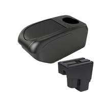 YUQUDGELKY Para Jazz Caja Reposabrazos Para Fit Para Jazz 1 2003 2004 2005 2006 2007 Reposabrazos Auto Caja Almacenamiento Brazo Accesorios Coche(B1 Black Frame 6USB)