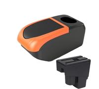 YUQUDGELKY Para Jazz Caja Reposabrazos Para Fit Para Jazz 1 2003 2004 2005 2006 2007 Reposabrazos Auto Caja Almacenamiento Brazo Accesorios Coche(B2 Orange frame 6USB)
