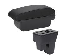 YUQUDGELKY Para Jazz Reposabrazos Para Fit Para Jazz 2 Caja De Brazo Coche 2008 2009 2010 2011 2012 2013 Caja De Almacenamiento Brazo(C2 Línea negra SIN USB)